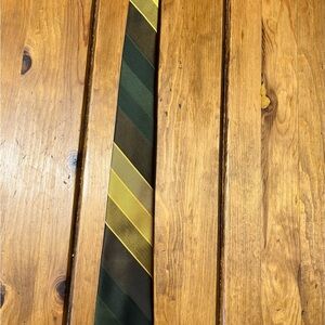 Elegant Vintage Dore Green and Gold Striped Men's Tie